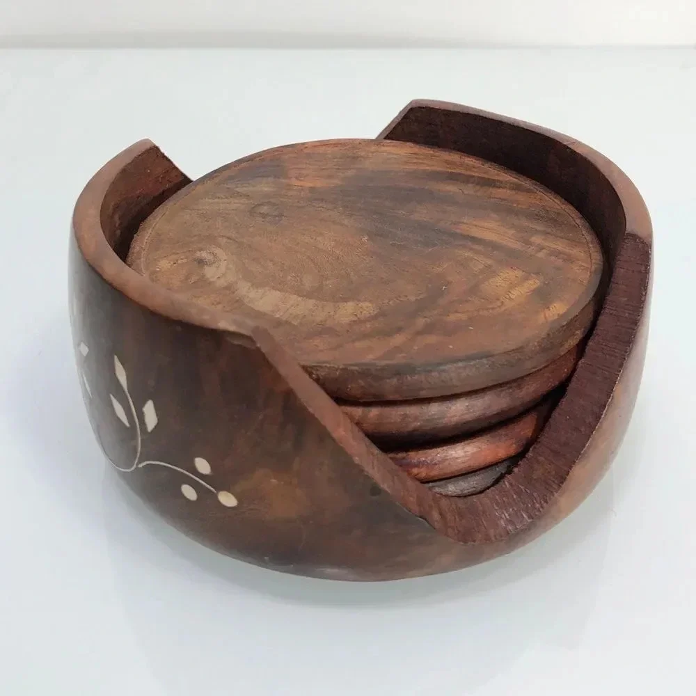 Handmade Set‎ of 5 Wooden Coasters